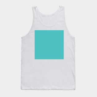 Solid Blue Bora Bora Turquoise Monochrome Minimal Design Tank Top